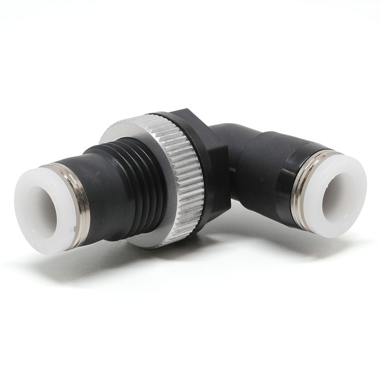 Đầu Nối Nhanh Khí Nén Cong 90° Ren Ngoài Lắp Kẹp Vách Pisco PML5/16