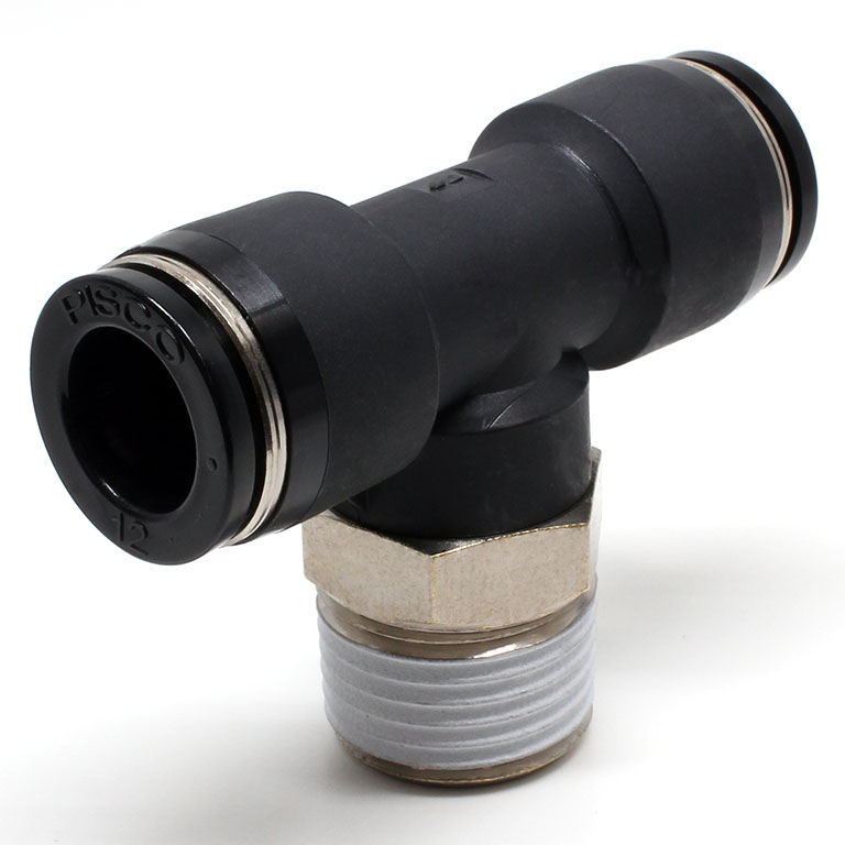 Đầu Nối Nhanh Khí Nén Dạng Chữ T Ren Ngoài Pisco PB12-04W-C