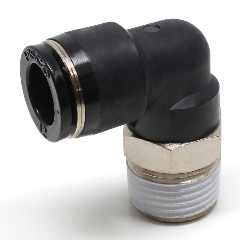 Đầu Nối Nhanh Khí Nén Dạng Cong 90° Ren Ngoài Pisco PL12-N4U