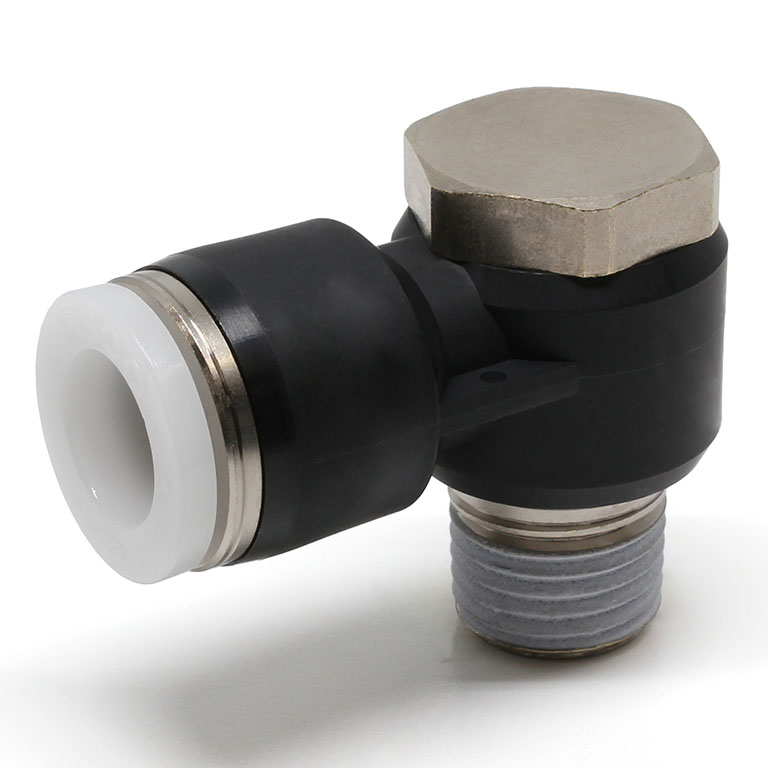 Alternative view of Đầu Nối Nhanh Khí Nén Cong 90° Đầu Lục Giác Trụ Ren Ngoài Pisco PH3/8-02-C