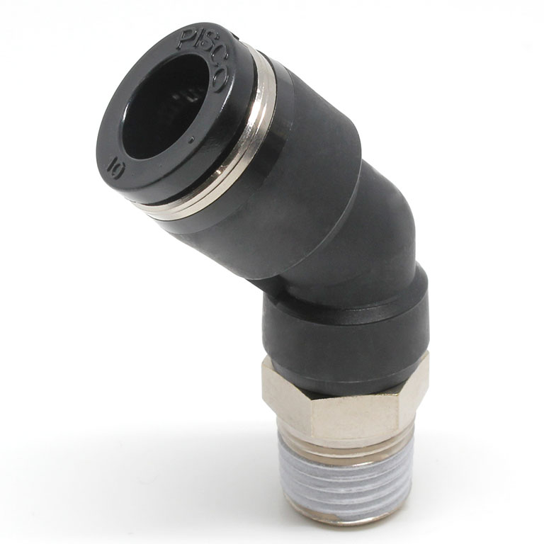 Alternative view of Đầu Nối Nhanh Khí Nén Dạng Cong 45° Ren Ngoài Pisco PLH10-02-C