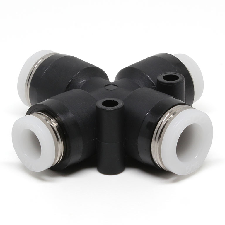 Đầu Nối Nhanh Khí Nén Ngã 4 Dạng Nối Giảm Pisco PZB5/16-1/4