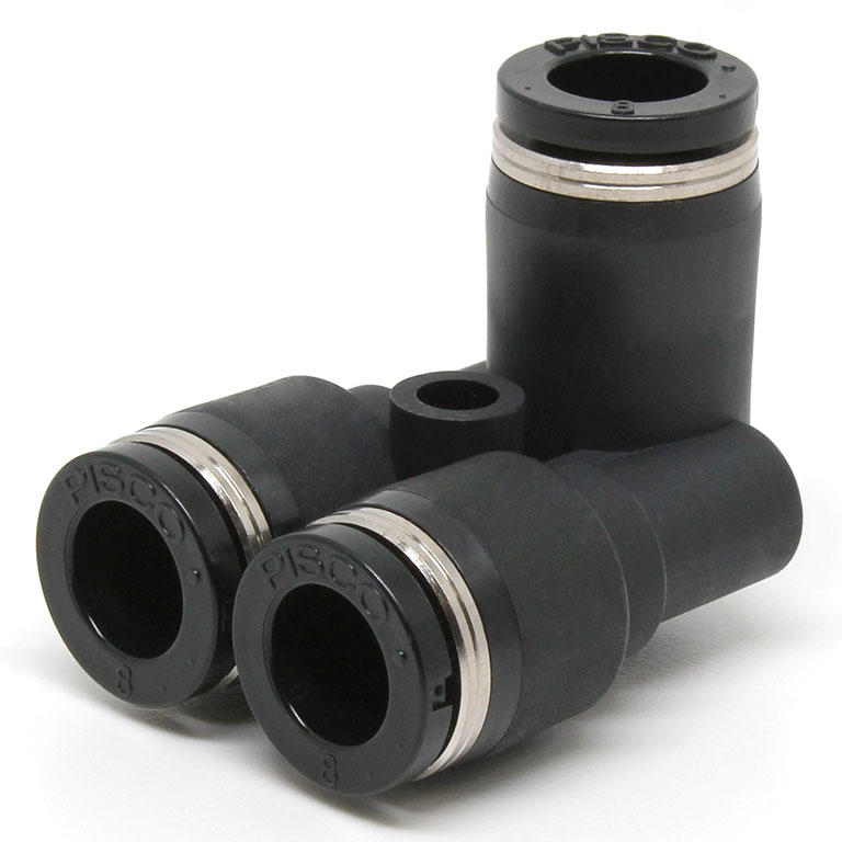 Đầu Nối Nhanh Khí Nén Ba Ngã Cong 90° Pisco PAU8-C