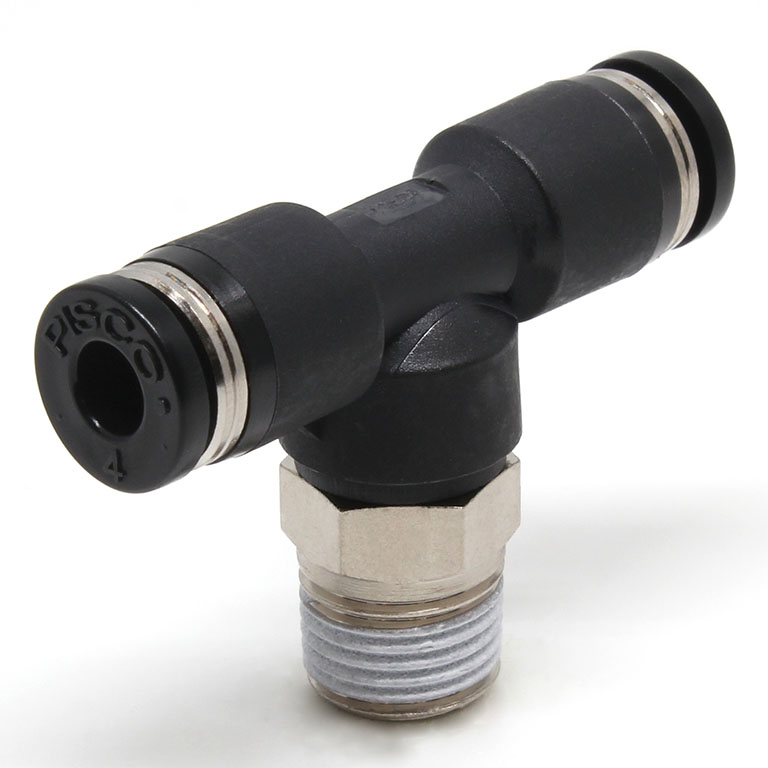Đầu Nối Nhanh Khí Nén Dạng Chữ T Ren Ngoài Pisco PB4-01W-C