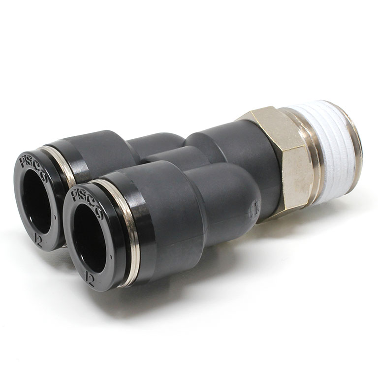 Đầu Nối Nhanh Khí Nén Dạng Chữ Y Ren Ngoài Pisco PX12-04-UC