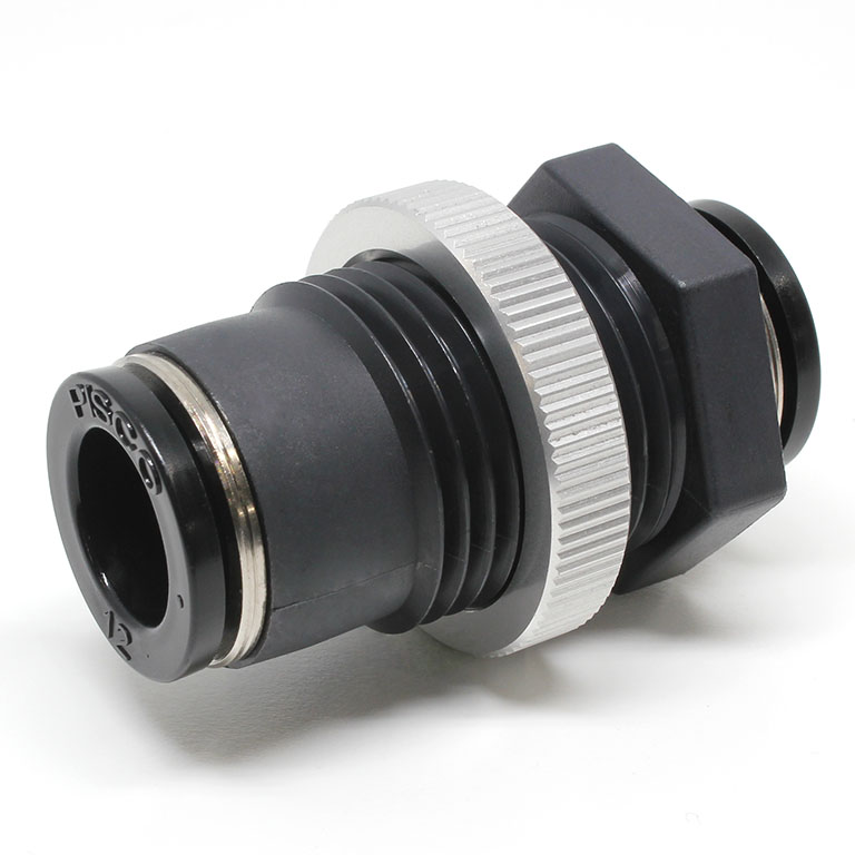 Đầu Nối Nhanh Khí Nén Dạng Thẳng Ren Ngoài Lắp Kẹp Vách Pisco PMP12W