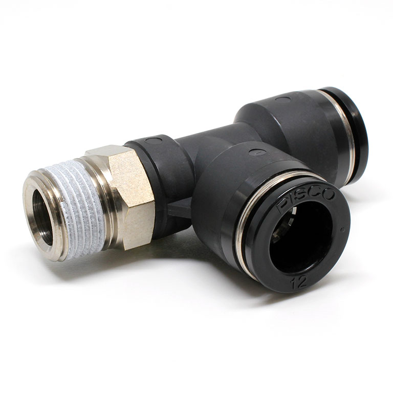 Đầu Nối Nhanh Khí Nén Dạng Chữ T Ren Ngoài Pisco PD12-03W