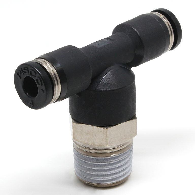 Đầu Nối Nhanh Khí Nén Dạng Chữ T Ren Ngoài Pisco PB4-02W-C