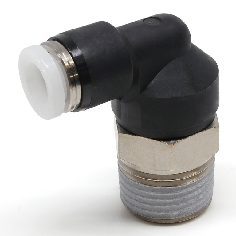 Đầu Nối Nhanh Khí Nén Dạng Cong 90° Ren Ngoài Pisco PL1/4-03