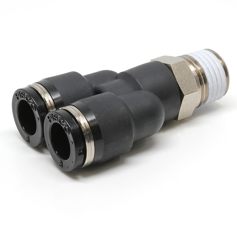 Đầu Nối Nhanh Khí Nén Dạng Chữ Y Ren Ngoài Pisco PX8-02-C