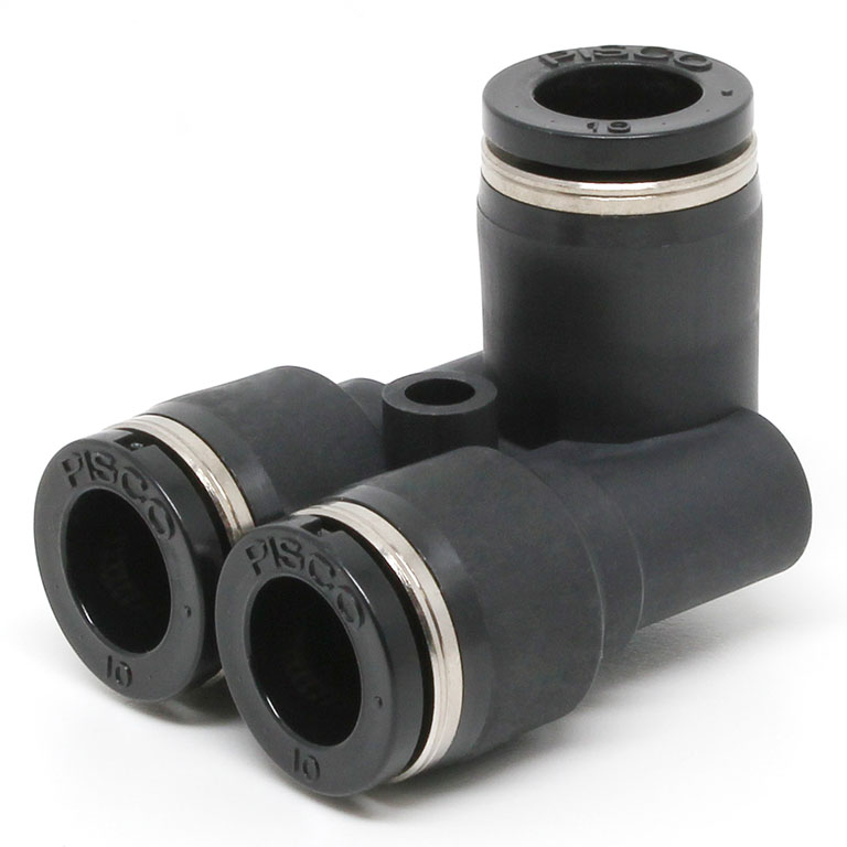Đầu Nối Nhanh Khí Nén Ba Ngã Cong 90° Pisco PAU10-C