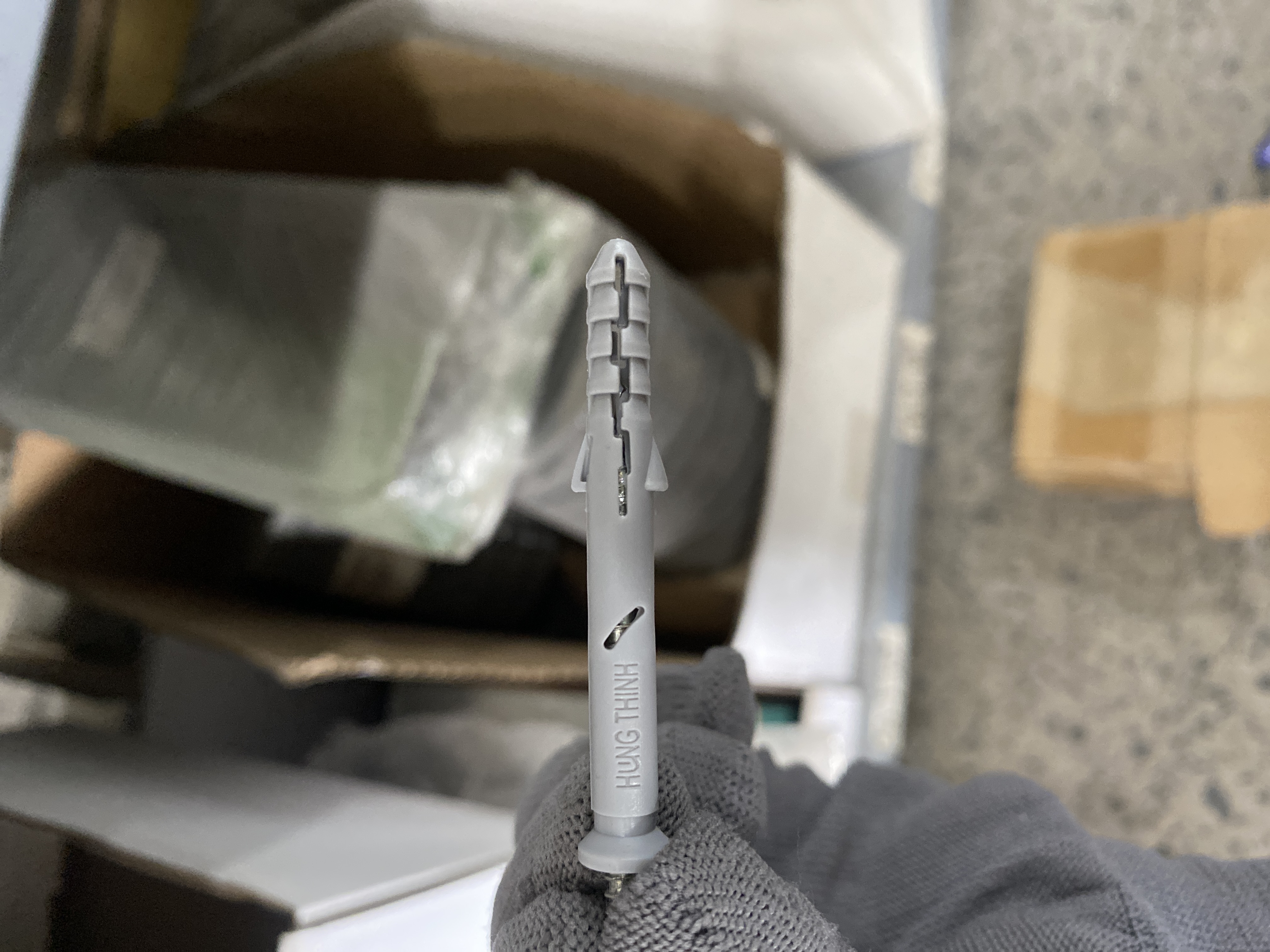 Tắc Kê Khung Bao Liền Hưng Thịnh Màu Xám (Bộ Nhựa - Vit) Ø6 x 60mm (100 Cái) - Ảnh 5